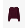Claudie Pierlot Womens Burgundy Henley-neck Knitted Wool And Cashmere Jumper In Burgundy