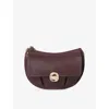 Claudie Pierlot Womens Logo-embossed Leather Coin Purse Burgundy In Burgundy