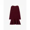 Claudie Pierlot Womens Burgundy Skater Round-neck Knitted Mini Dress In Burgundy