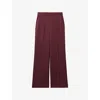 Claudie Pierlot Womens Burgundy Wide-leg Mid-rise Satin Trousers In Burgundy