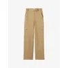 Claudie Pierlot Womens Camel Wide-leg Cargo-pocket Cotton Trousers In Brown