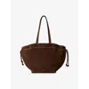 Claudie Pierlot Womens Chocolate Logo-embossed Suede Tote Bag In Brown