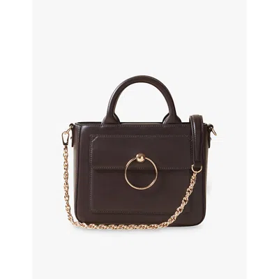 Claudie Pierlot Womens Anouck Large Chain-strap Leather Cross-body Bag Bruns In Bruns
