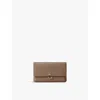 Claudie Pierlot Grained Leather Clutch Bag In Bruns