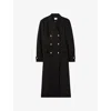 Claudie Pierlot Womens Black Belted-waist Double-breasted Wool-blend Coat In Black