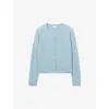 Claudie Pierlot Womens  Brand-embroidered Round-neck Wool Cardigan In Bleus