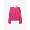 Claudie Pierlot Womens  Brand-embroidered Round-neck Wool Cardigan In Roses