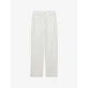 Claudie Pierlot Womens Brand-embroidered Wide-leg Mid-rise Denim Jeans Naturels In Naturels