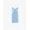 Claudie Pierlot Womens Bleus Dot-pattern Scoop-neck Cotton-jersey Vest Top In Bleus