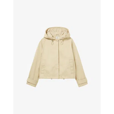 Claudie Pierlot Womens Hooded Long-sleeve Cotton Parker Jacket Naturels