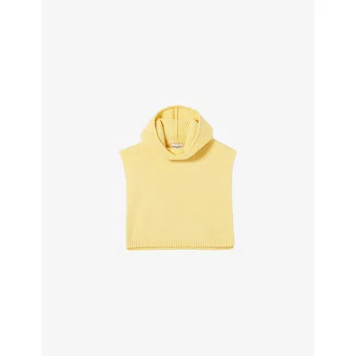 Claudie Pierlot Womens Baby Yellow Hooded Ribbed Wool Collar