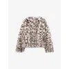 Claudie Pierlot Womens Leopard Round-neck Faux-fur Coat In Brown