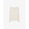 Claudie Pierlot Womens Ecru Logo-embroidered Long-sleeve T-shirt Xs In White