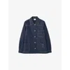 Claudie Pierlot Womens Blue Denim Logo-embroidered Relaxed-fit Denim Jacket In Blue