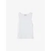 Claudie Pierlot Womens Naturels Logo-embroidered Sleeveless Cotton-jersey Top In Naturels