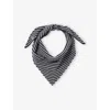 Claudie Pierlot Womens Logo-embroidered Wool And Cashmere Scarf Dual-color In Gray