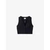 Claudie Pierlot Womens Metallic-stripe Sleeveless Cotton-blend Blazer Bleus In Bleus
