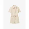 Claudie Pierlot Womens Naturels Multi-pocket Belted-waist Stretch-cotton Jumpsuit In Naturels