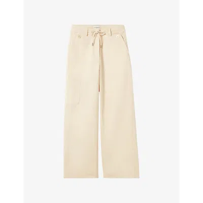 Claudie Pierlot Womens Naturels Patch-pocket Straight-leg Low-rise Stretch-cotton Trousers