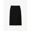 Claudie Pierlot Womens Black Pleated-panel High-waist Stretch-woven Midi Skirt In Black