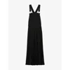 Claudie Pierlot Womens Black Pleated-skirt Woven Dungaree Dress In Black