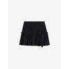 Claudie Pierlot Womens Pleated Woven Mini Skirt Bleus In Bleus