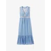 Claudie Pierlot Embroidered-trim Maxi Dress In Divers