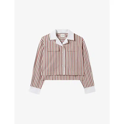 Claudie Pierlot Womens Multicolored Striped Long-sleeve Cotton Shirt