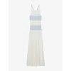 Claudie Pierlot Dropped-waist Stripe Maxi Dress In Divers