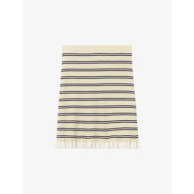 Claudie Pierlot Womens Multicolored Striped Ribbed Knitted Mini Skirt