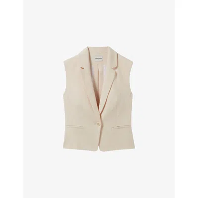 Claudie Pierlot Womens Naturels Tie-back Sleeveless Woven Blazer In Neutral