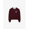 Claudie Pierlot Womens Victorian-collar Logo-embroidered Cotton-jersey Sweatshirt Burgundy In Burgundy