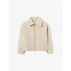 Claudie Pierlot Womens Beige Zipped Shearling-effect Coat In Neutral