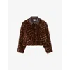 Claudie Pierlot Womens Collared Leopard-print Faux-fur Coat In Brown