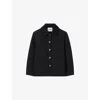 Claudie Pierlot Womens Navy Cropped Side-pocket Wool-blend Coat In Black