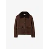 Claudie Pierlot Womens Dark Brown Collared Regular-fit Shearling Coat In Brown