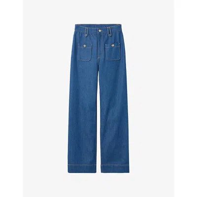 Claudie Pierlot Womens Denim - Jean Straight-leg High-rise Denim Jeans