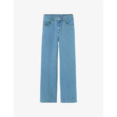 Claudie Pierlot Womens  Wide-leg Baggy-fit Denim Jeans