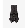 Claudie Pierlot Womens Divers Floral-print Ruffle-trim Woven Midi Skirt In Divers