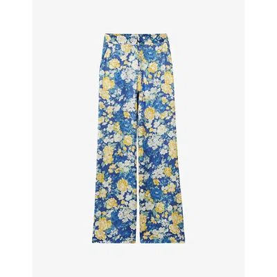Claudie Pierlot Womens  Floral-print Wide-leg Woven Trousers In Divers
