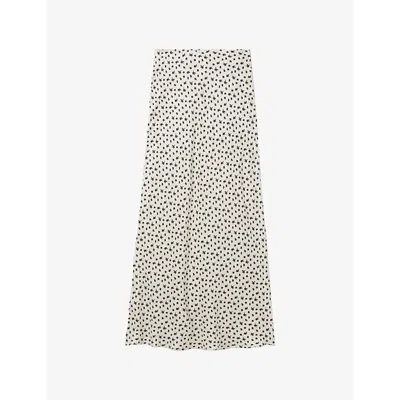 CLAUDIE PIERLOT WOMENS DIVERS FLOWER-PRINT MID-RISE WOVEN MAXI SKIRT