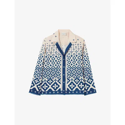 Claudie Pierlot Womens  Gradient-pattern Long-sleeved Cotton Shirt In Divers