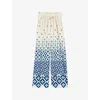 Claudie Pierlot Womens  Gradient-pattern Wide-leg Cotton Trousers In Divers
