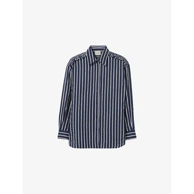 Claudie Pierlot Womens  Stripe Long-sleeve Woven Shirt In Divers
