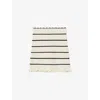 Claudie Pierlot Womens Divers Striped Fringed-trim Cotton-blend Knitted Mini Skirt In Divers