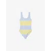 Claudie Pierlot Womens Divers Two-tone Plunge-neck Stretch-knit Bodysuit In Multi