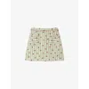 Claudie Pierlot Linen Floral-embellished A-line Mini Skirt