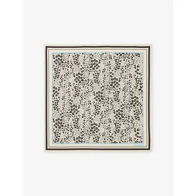 Claudie Pierlot Womens Dual-color Leopard-print Silk Scarf In Metallic
