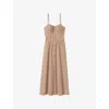 Claudie Pierlot Womens Dual-color Stripe-print Button-up Cotton-blend Maxi Dress In Dual-color