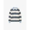 Claudie Pierlot Womens Dual-color Striped Frill-collar Knitted Jumper Xs In Multi